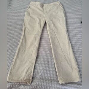LOFT Khaki Straight Leg Pants Women’s 12 Beige Cotton Spandex Zipper Office NWOT